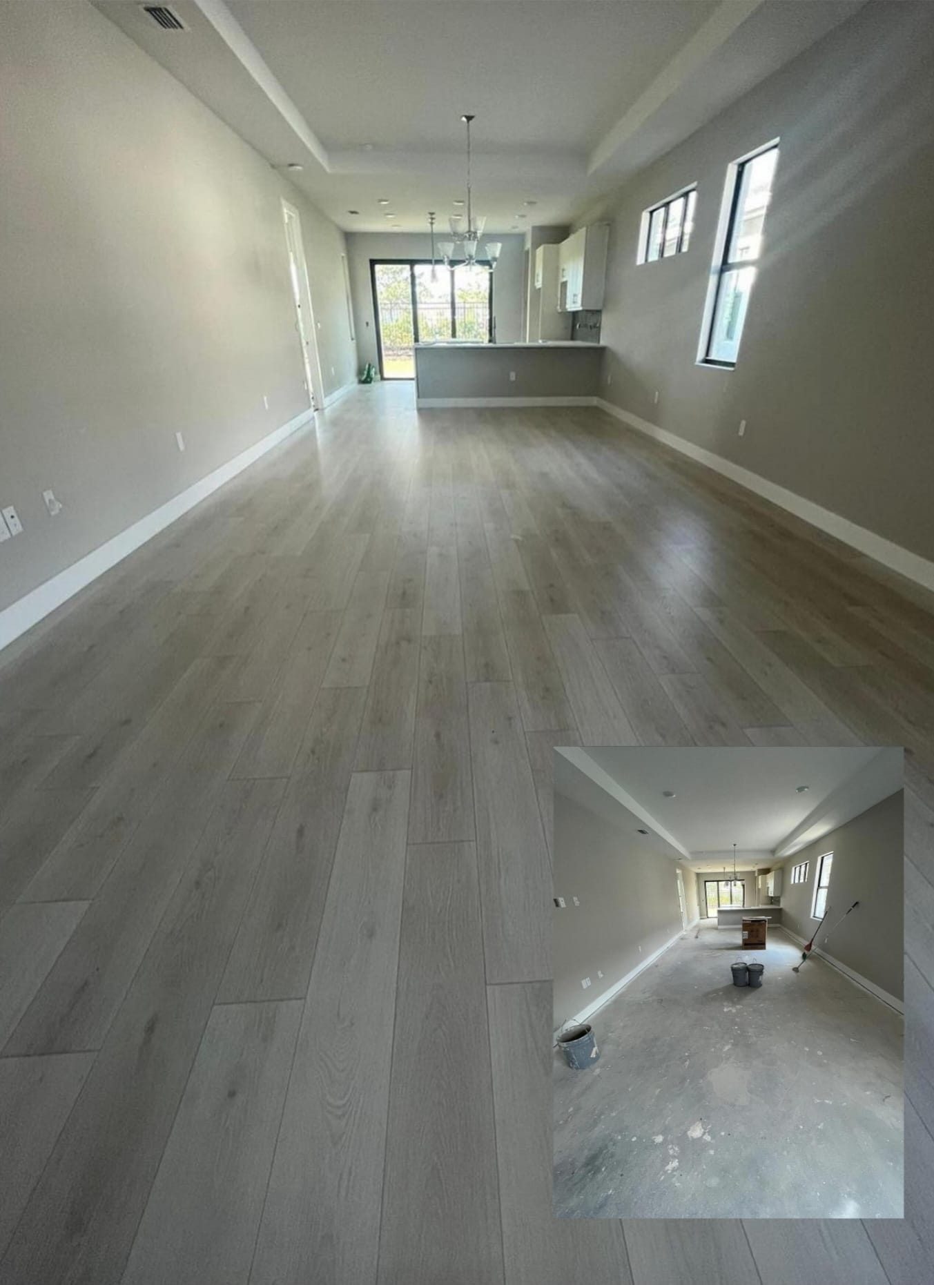 Before and after flooring installation