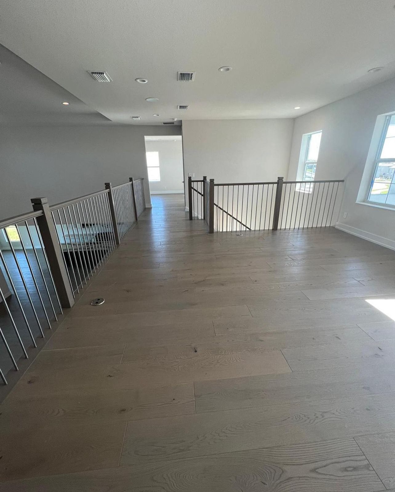 Upstairs hallway flooring installation