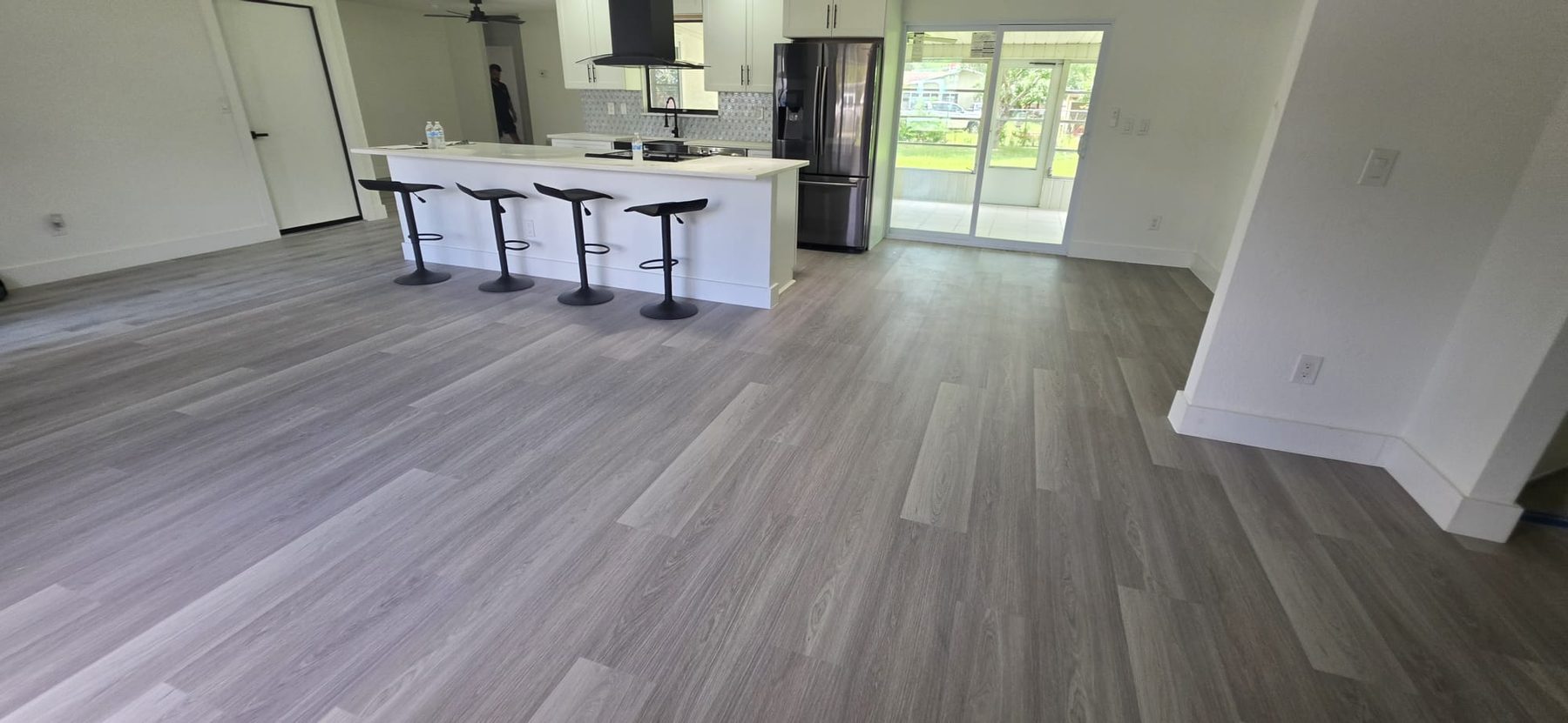 Gray vinyl kitchen flooring